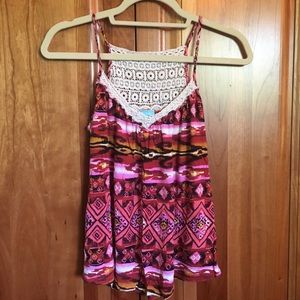 Small, Red Patterned Tank Top, h.i.p. Branded